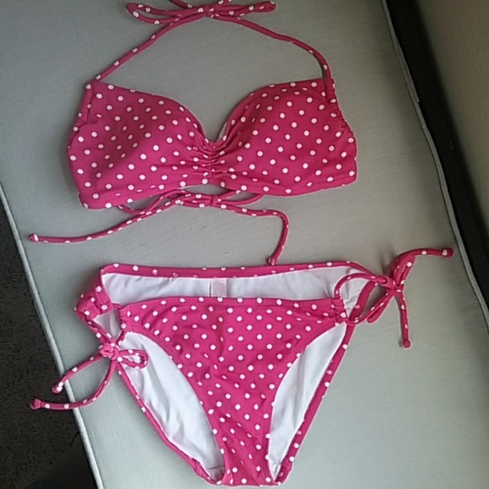 Victoria's Secret Hot Pink Polka Dot bikini